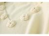Designer 3D Flower Bell Sleeve V-Neck Sweater, Pure Wool, Enhances Skin Tone, Autumn/Winter Fashion for Women
