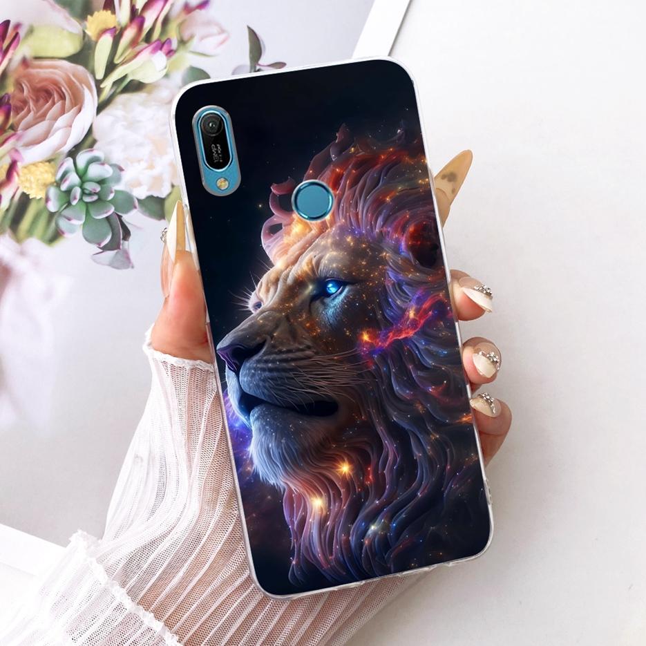 For Huawei Y6s 2019 Case JAT-LX3 Cute Lion Fashion Painted Cover Soft Silicone Case For Huawei Y6 Prime 2019 Y62019 Fundas Coque