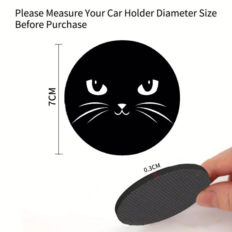 2PCS Silicone Car Cup Coaster Waterproof Non-Slip Sift-Proof Spill Saucer with Lift Notch Storage Mat Car Interior Accessories