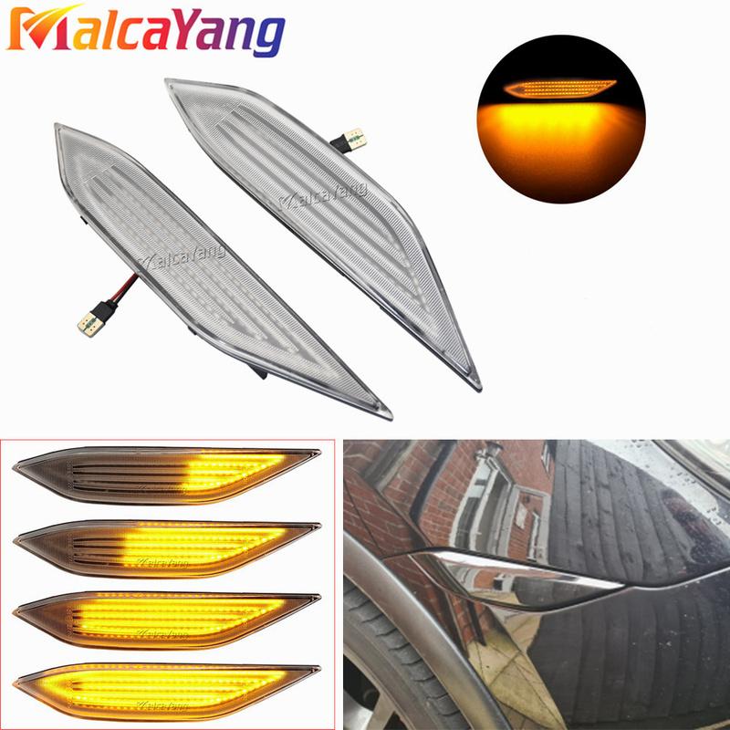 2Pieces LED Side Marker Indicator Light For Porsche Cayenne 958 92A 10-14 Repeater Flashing Car Turn Signal Dynamic Lamp Amber