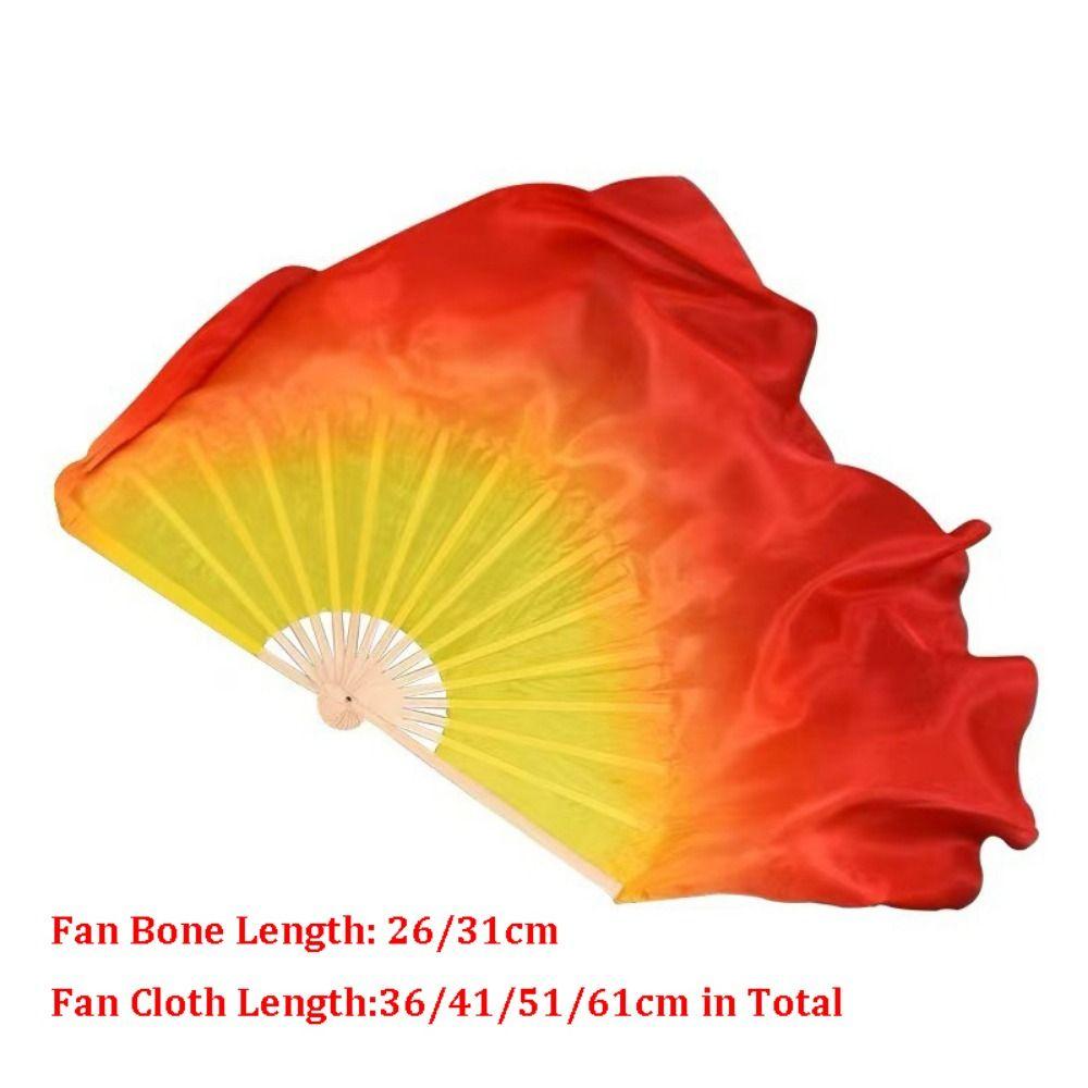 Colorful Kids Children Bamboo Fans Hand Dye Adults Fan  Veil Pairs Yangko Dance Tools