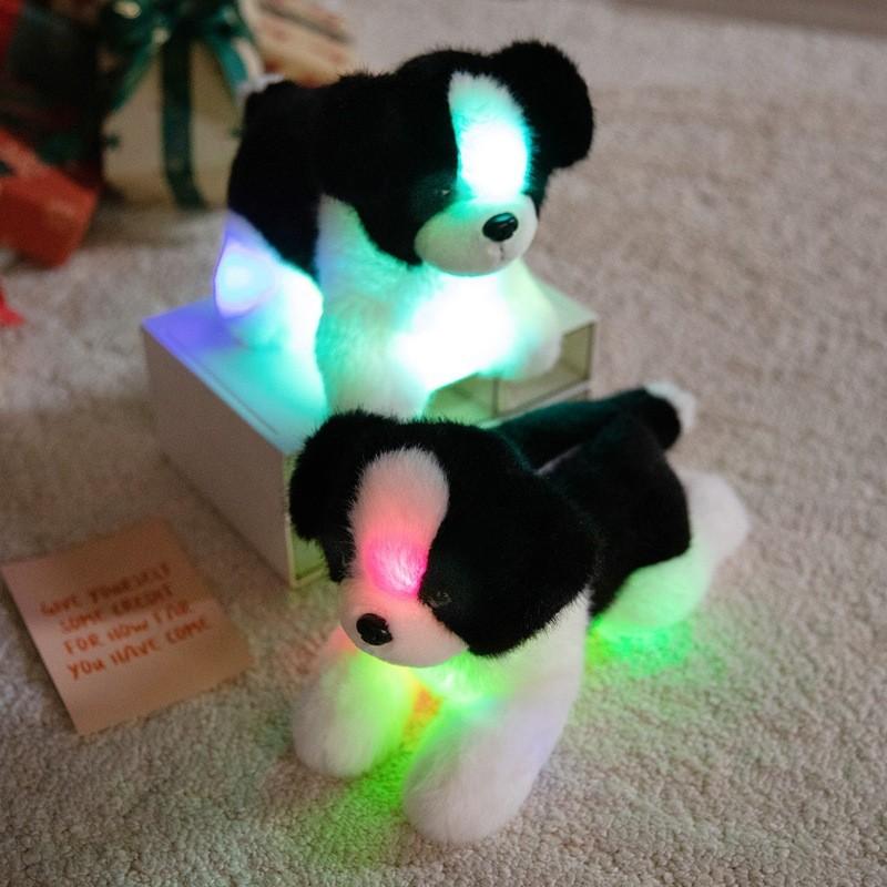 Leuchtendes Border Collie Plüschtier LED-Licht Kindergeschenk Für Kinder
