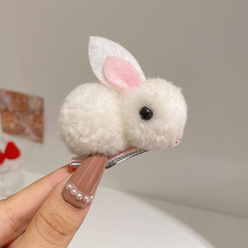 Autumn & Winter Plush 3D Bunny Hair Clip - Gentle on Hair for Women, Children & Babies