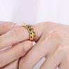 Kalen Braided Stainless Steel Men's Ring Punk Chunky Accessories Gold Color Finger Ring Trendy Jewelry Gift Thick Anillos