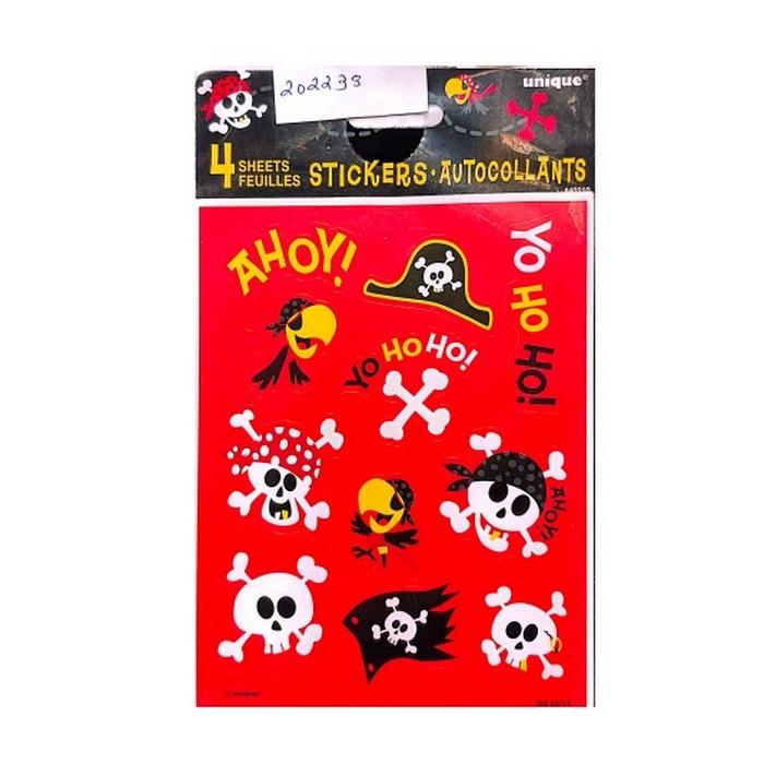 Unique Party Yo Ho Ho! Foaie de autocolante (Pachet de 4)