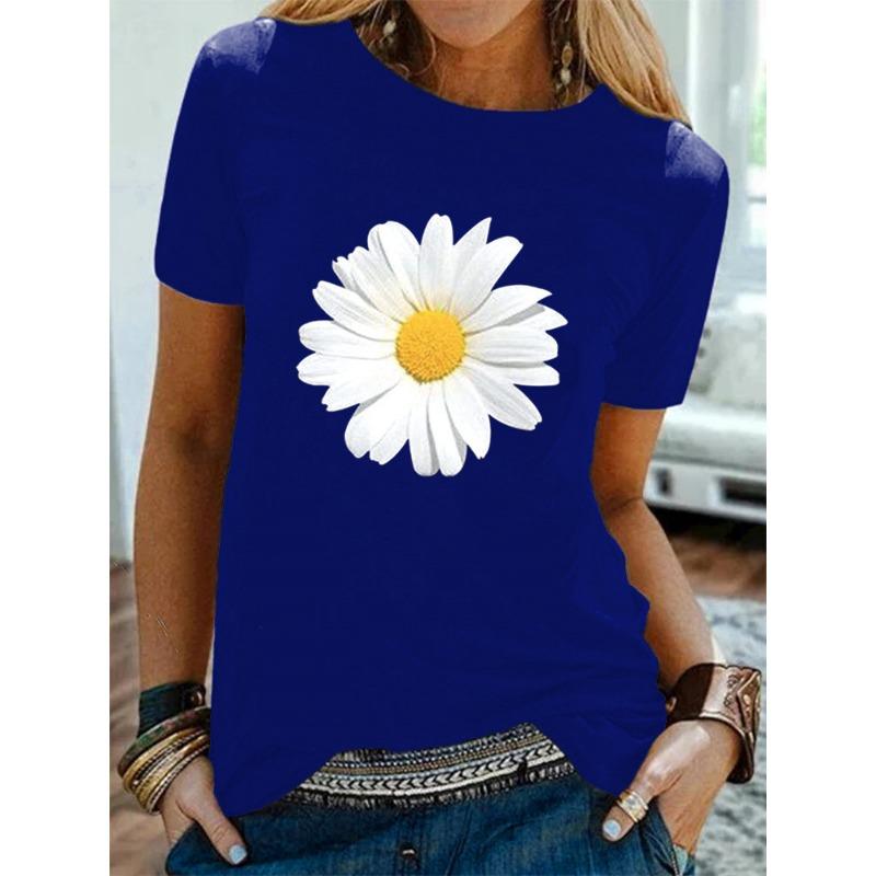 Bequemes, lässig-elegantes Damen-T-Shirt mit Rundhalsausschnitt und kurzen Ärmeln