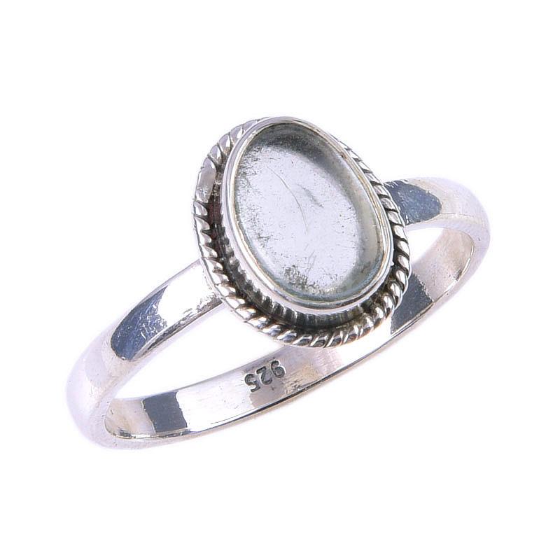 Natural Aquamarine Gemstone Handmade 925 Solid Sterling Silver Ring Size 9 T1Z94
