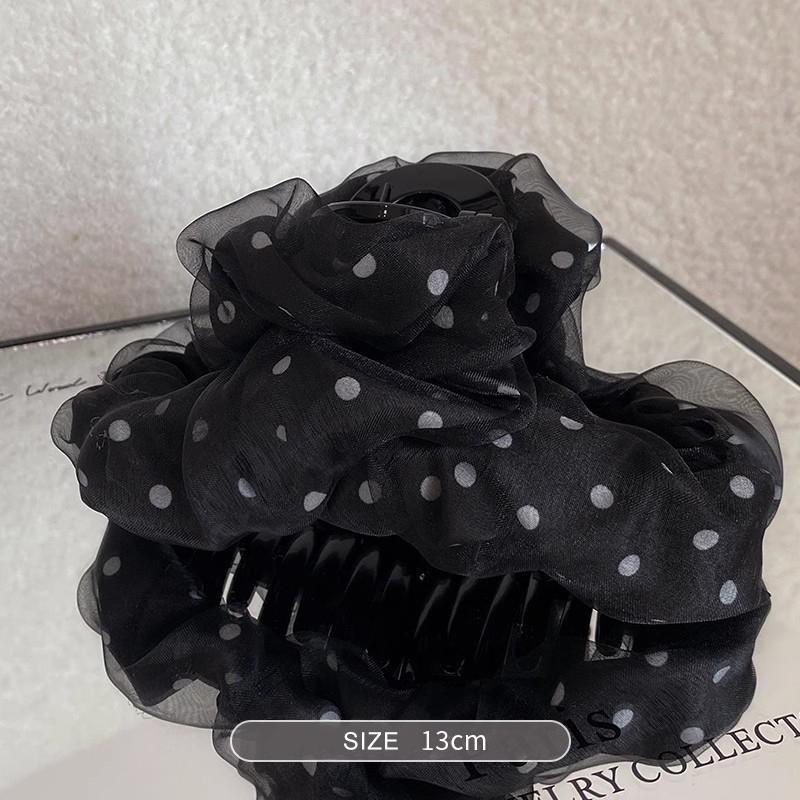 1pc Korean version of temperament, mesh, wave point, grab clip, women's high-end feeling, braided hair, shark clip, grab