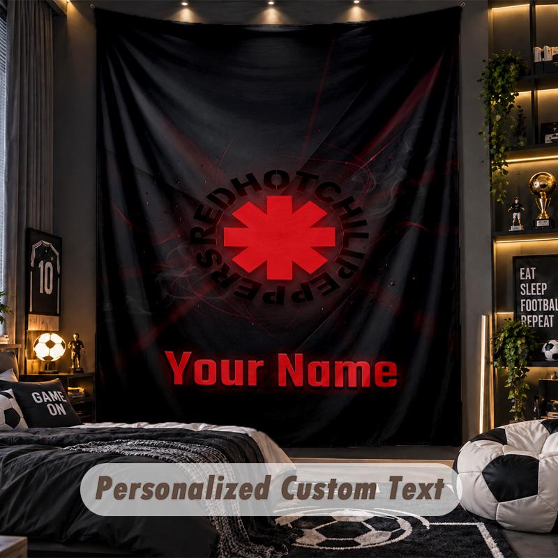 TapestryRed Hot Chili Peppers Custom Name Text Personalized Wall Hanging Tapestry Home Wall Decor