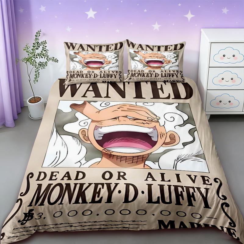 3pcs One Piece Duvet Cover Set Luffy Sauron Anime Bedding Set Quilt Cover with 2 Pillocase Bedroom Decor Teens Best Gifts