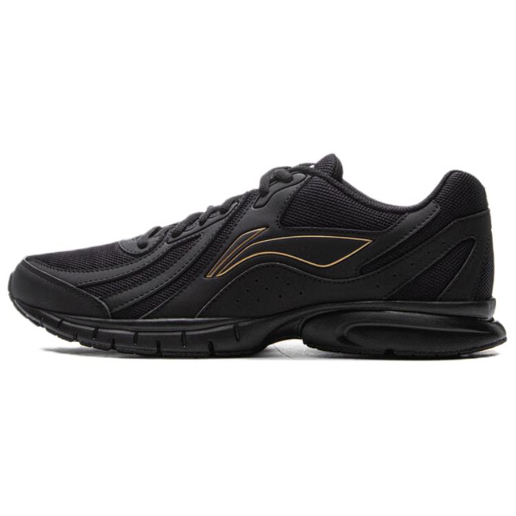 

New LiNing Cushioning, Slip Resistant, Abrasion Resistant, Lightweight, Breathable Low Top Running Shoes Men s Black Gold ARSU109-4 41.5