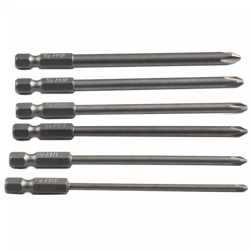 Home Screwdriver Bit Hand Tools 1/4inch 100mm Long 6Pcs/Set Cross Head