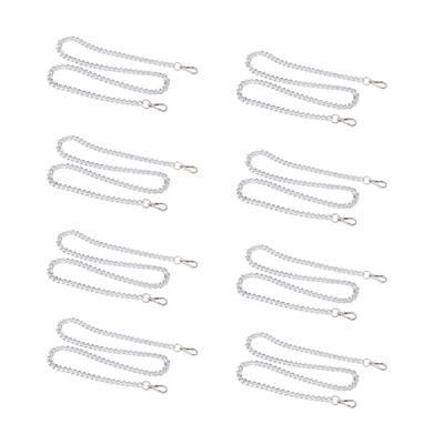 8Pcs Aluminum Curb Chains 39.4in Long Exquisite Silver Sturdy Multi Purpose Metal Craft Chain for