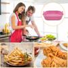 Silicone Air Fryers Baking Tray Foldable Replacement 19cm Square Shaped Air Fryers Oven Baking Tray with Handle Kitchen Tools