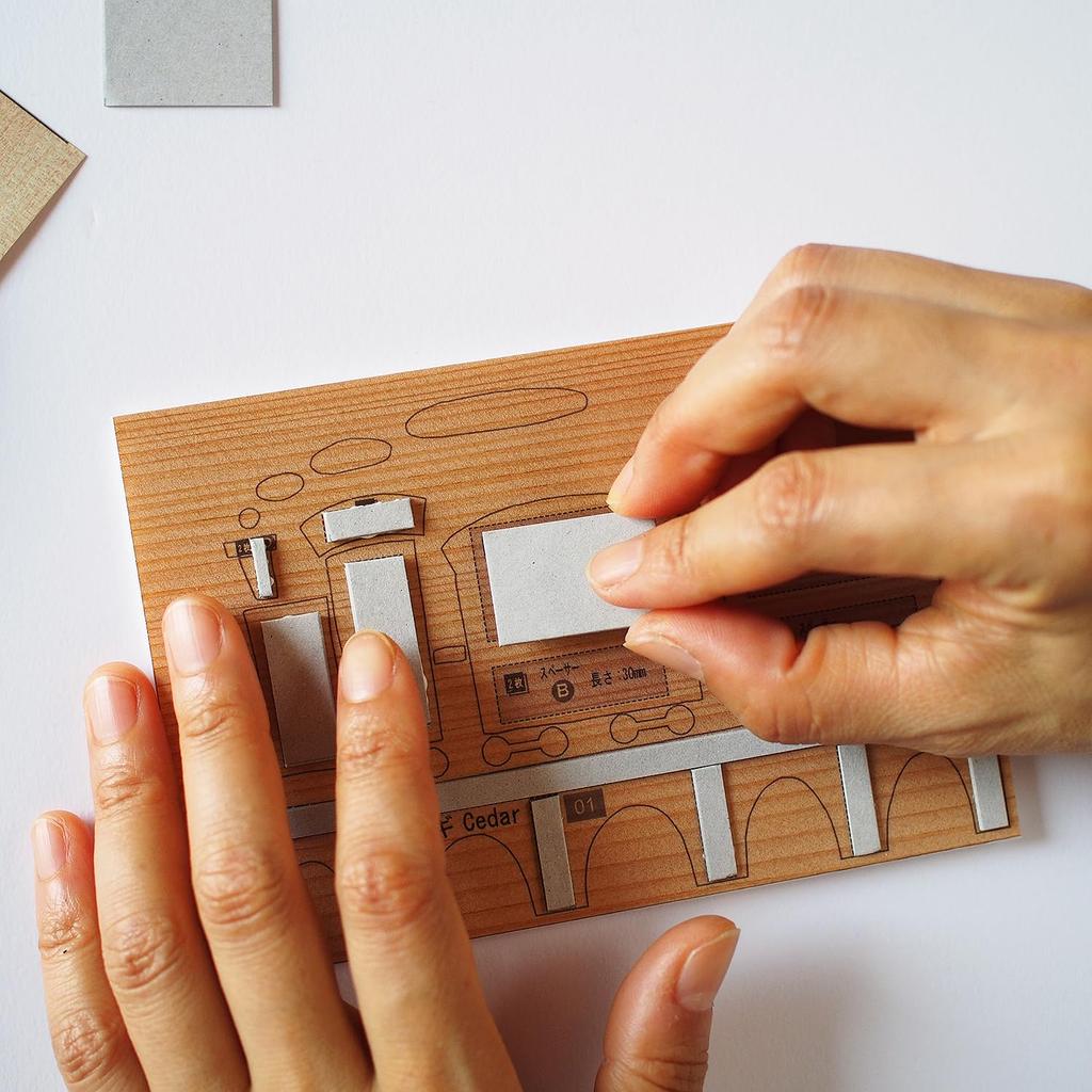 KINOWA Wood Collage Original DIY Kit Vehicle Made in Japan "Train"