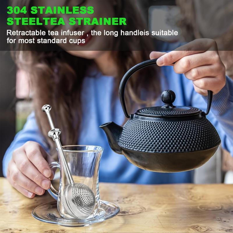 1 piece stainless steel tea filter, press type tea filter with teapot clip, tea wax filter ball for water separation