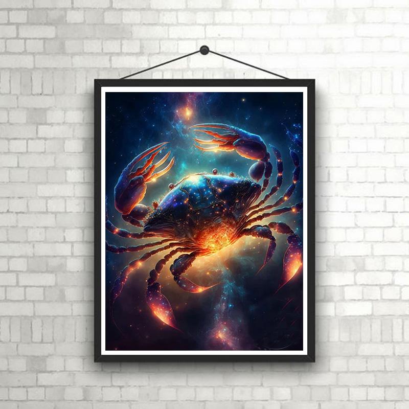 Peinture diamant thème crabe noir de jais, Kit de points de croix, mosaïque artistique, cercle complet/carré, décoration de la maison, à faire soi-même