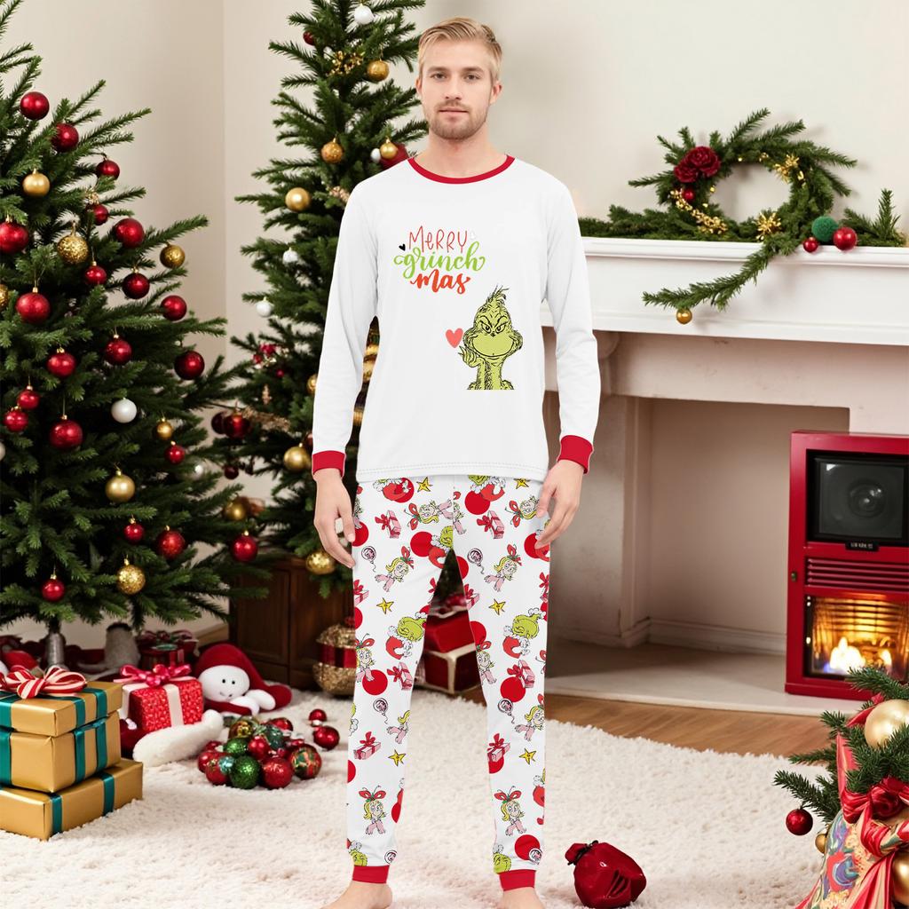 Christmas Prints Family Matching Long Sleeve Tops+Parhts Set Family Matching Sets