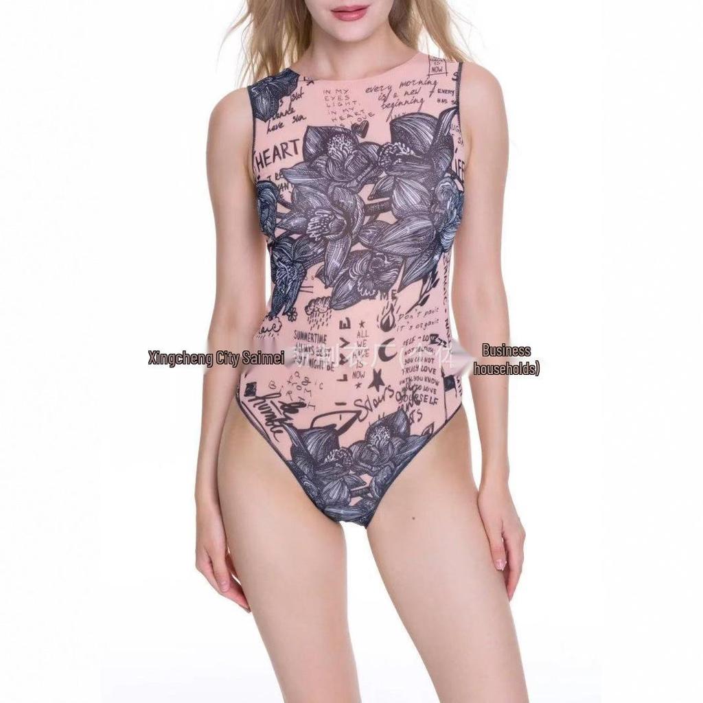 Women’s One-Piece Swimsuit: European & American Training Suit for Beach & Seaside.