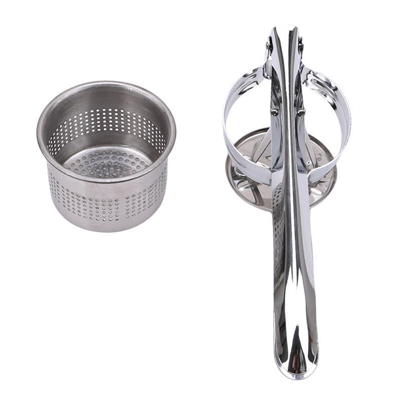 1PC Side Hole Silver Multifunctional Manual Stainless Steel Juicer Garlic Press