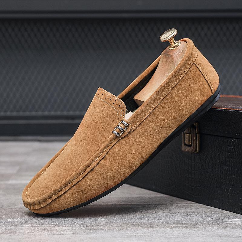 Sommer neue Doudou Schuhe Herren Trend Wildleder Ein-Pedal vielseitige Freizeitschuhe matt lässiger Spirit Typ Lederschuhe