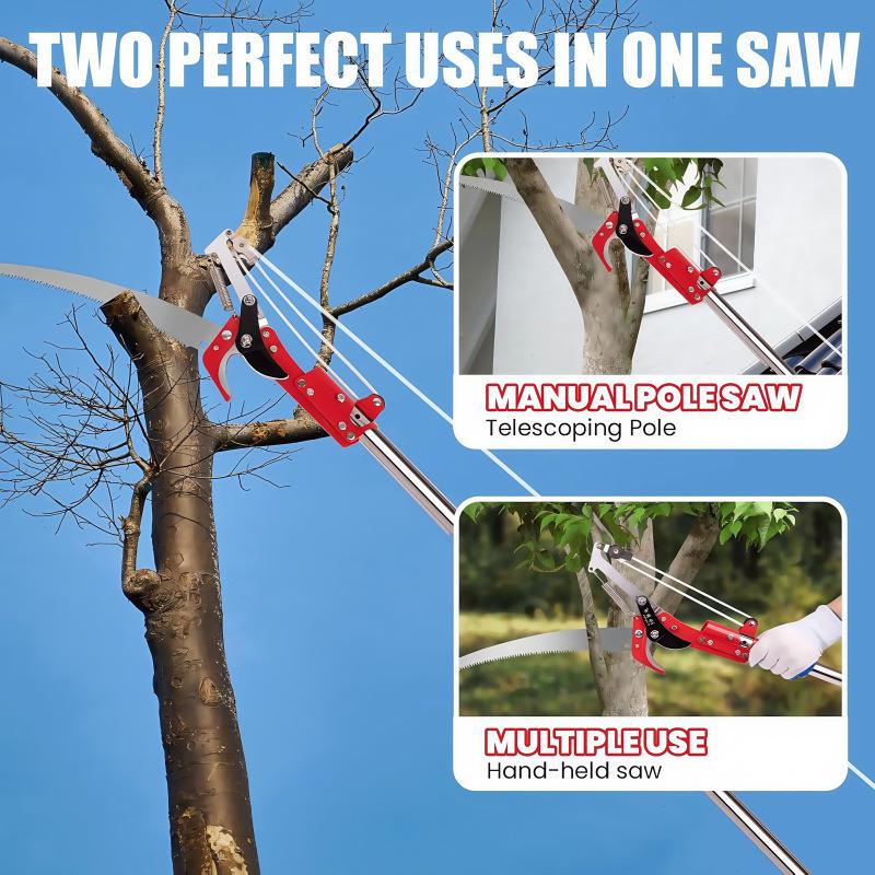 High-Altitude Garden Pruner & Saw: Dual-Use Pulley System with Pull Rope for Easy Pruning