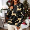 Women's Casual Christmas Print Long Sleeve Neck Sweatshirt