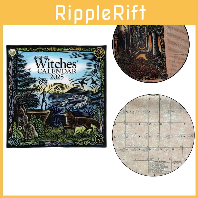 2025 Witches Calendar Creative Unique Wall Calendar Featuring Vintage Witch Design