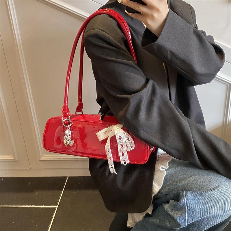 Tide Bow Silk Scarf Versatile Underarm Bag Shoulder Bag