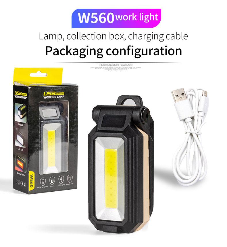 COB Magnetic Work Light Adjustable Folding Strong LED Searchlight Flashlight Waterproof Emergency Camping Tent Lantern With Hook