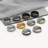 Stainless Steel Jewelry Marking Roman Numeral Chain Rotatable Ring Hip-Hop Style Titanium Steel Ring Set