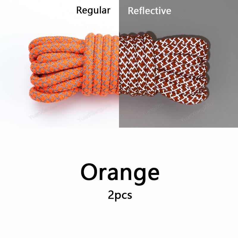 1Pair Reflective Shoelaces Quality Sneakers Shoelaces Round Laces for Shoes Diameter 0.4cm 100/120/140/160cm 1Pair Shoestrings