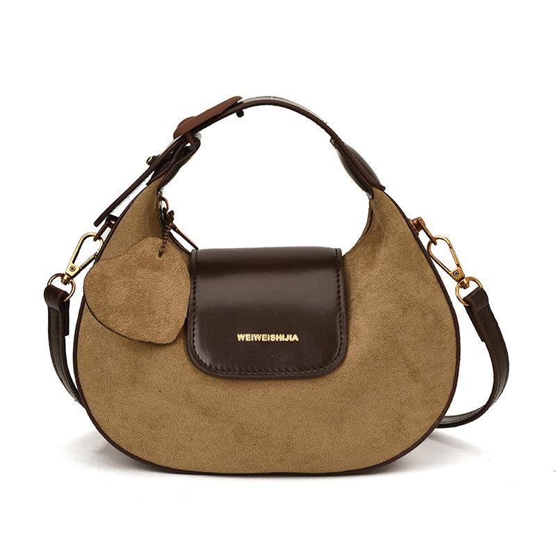 תיק רטרו בצורת סהר, תיק קרוסבודי פשוט לנסיעות לעבודה, תיק יד אופנתי