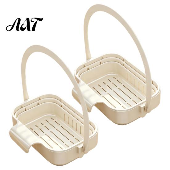Kitchen Sink Drain Basket Hanging Basket, Foldable Stretchable Colander, Space Saving Food Waste Holder Strainer, Multi-functional Faucet Storage