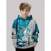 Autumn 3D Creative Fish Pattern Printed Hoodies Fashionable Casual Sports Long Sleeved Children's Boy Hooded Sweatshirts