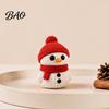 Christmas Snowman Ornament 3D Printed Knitted Figurine, Statue with Red Knit Festive Decor Hat and Scarf, Mini Sculpture for Holiday Desk Decoration