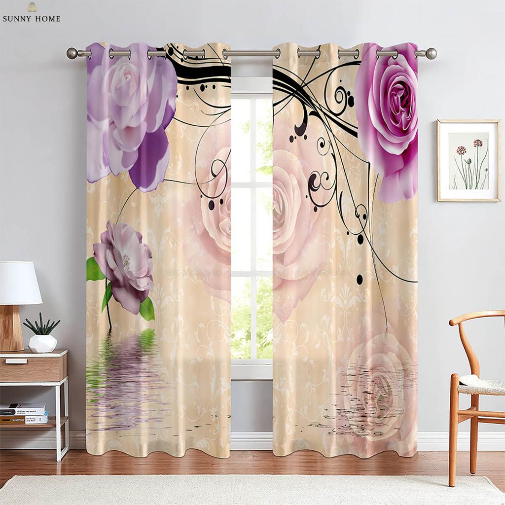 Klasikinė aliejinė tapyba 3D spausdinimo užuolaida Studija Svetainė Miegamasis Dekoratyvinė užuolaida Poliesterio pluoštas 2 vnt.