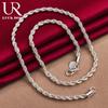 925 Sterling Silver Twisted Necklace Fashionable Wedding Jewelry