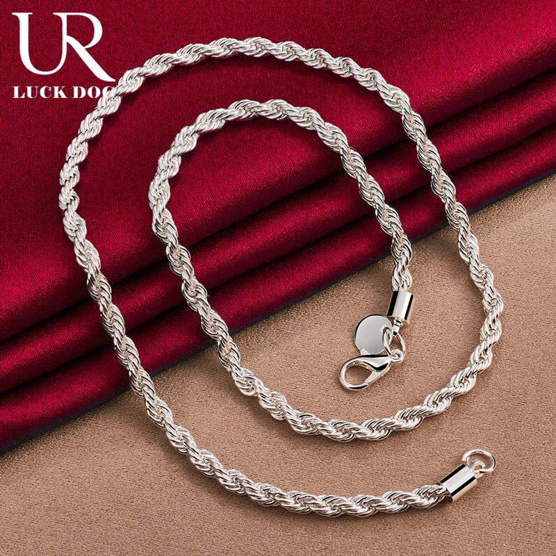 925 Sterling Silver Twisted Necklace Fashionable Wedding Jewelry