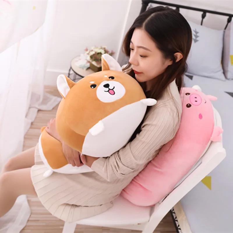 Soft Animal Cartoon Pillow Cushion Cute Fat Dog Cat Totoro Penguin Pig Plush Toy Stuffed Lovely Kids Birthday Gift