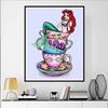Disney Diamond Painting Ariels Afternoon Tea Fantasy Illustration Cute DIY Rhinestone Mosaic Cross Stitch Kit Embroidery Gift for Home Decor
