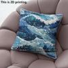 Coastal Ocean Wave Print Throw Pillow Covers Pattern Cushion Cover Suitable For Sofa Bedroom Car Pillow Cover