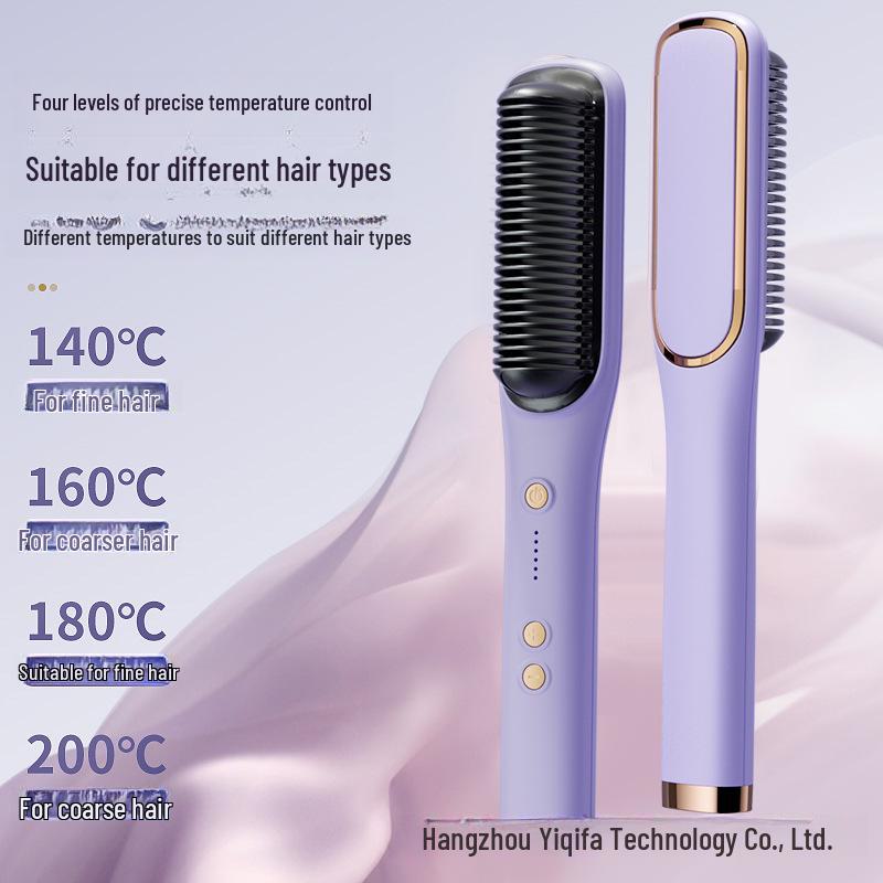 Dual-Use Negative Ion Hair Straightener Comb for Straightening & Curling