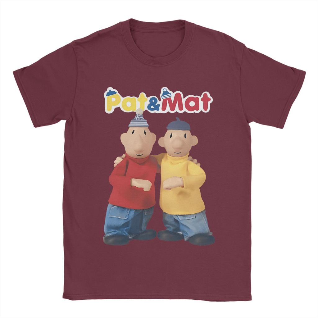 Mens Pat and Mat Czechoslovak Cartoon Anime T Shirt 100 Cotton Tops Humor Short Sleeve Crewneck Tees New Arrival TShirts