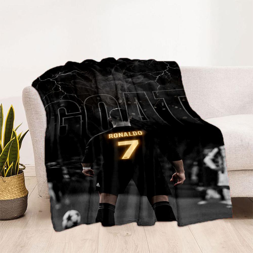 Ronaldo's Legacy Soccer Blanket Ultra-Soft Perfect for Picnics Sofa Livingroom Four Seasons Universal Stylish Decor
