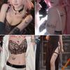 Cross Border New Item Dark Butterfly Tattoo Sticker Sexy Half Arm Flower Collarbone Decoration High-end Feeling