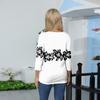 Women's Stand Collar 3/4 Sleeve Printed Top T-shirt