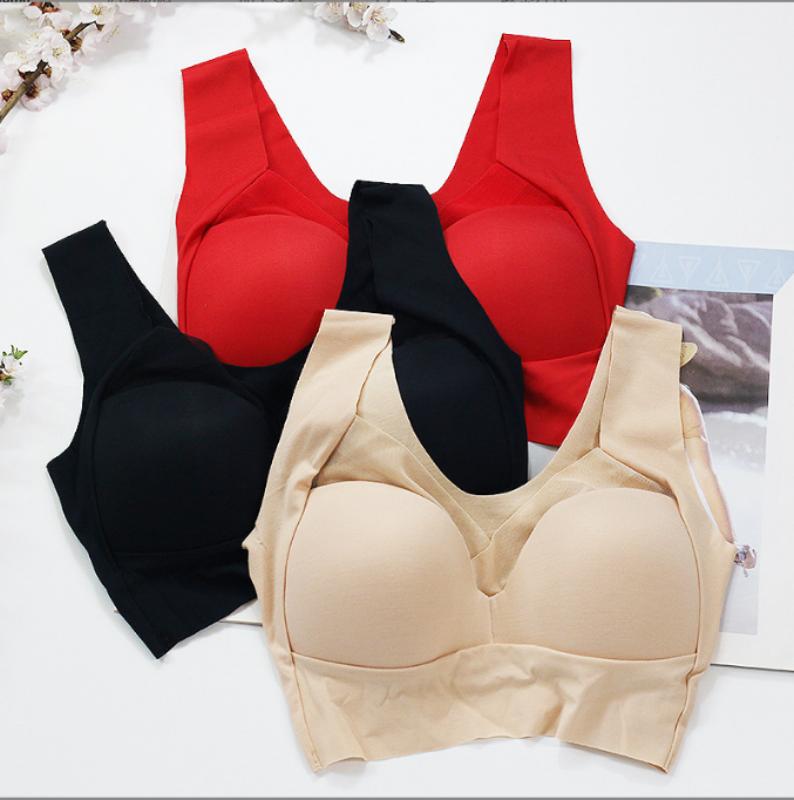 Seamless Women's Bras Large Size Supports Comfortable No Steel Ring Underwears Yoga Fitness Sleep Vest Bralette Sports Bralette