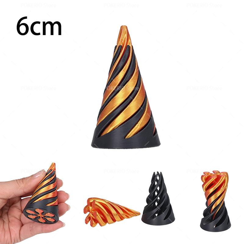 3D Printed Impossible Stone Passthrough Plaything Helix Spinning Pressure Reducing Plaything Pass Through Pyramid Vortex Thread Illusion Plaything