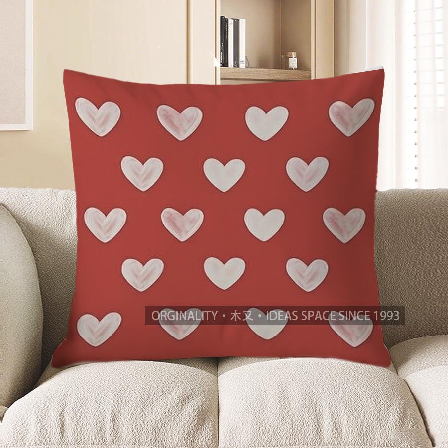Home Decor Red Heart Love Quote Throw Pillow Cover Pattern Cushion Cover Suitable for Sofa Bedroom Car Pillow Cover